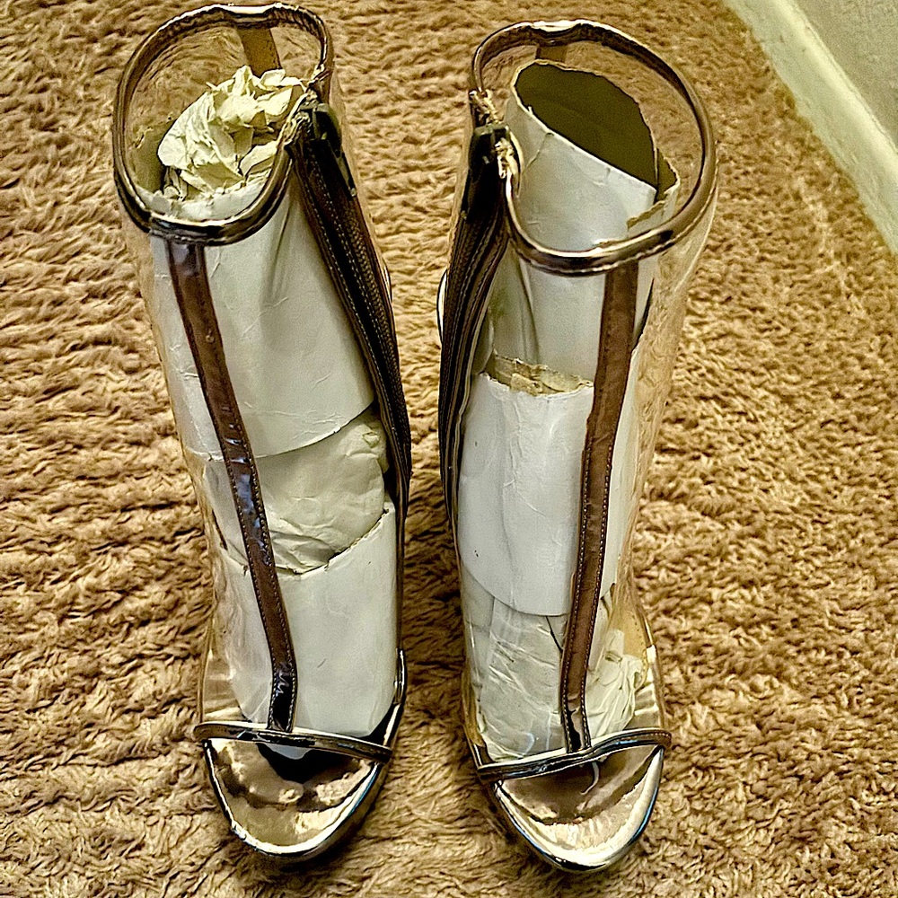 Clear and silver heels - perfect for a night out!